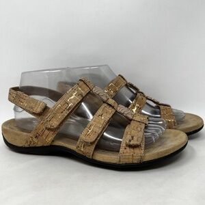 Vionic Amber Sandals Womens size 8 Tan Cork Orthaheel Technology Slingback